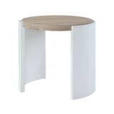 ACME Zoma End Table, White High Gloss & Oak Finish LV02415