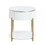 ACME Daveigh End Table, White High Gloss & Gold Finish