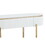 ACME Daveigh Sofa Table, White High Gloss & Gold Finish LV02466