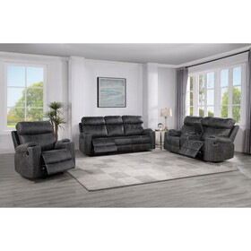 ACME Hirah Motion Sofa, Dark Gray Polish Microfiber LV02570