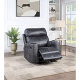 ACME Hirah Motion Glider Recliner, Dark Gray Polish Microfiber LV02572