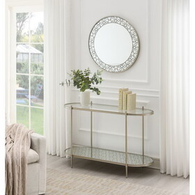 ACME Zaba Sofa Table, Glass Top & Champagne Finish LV02757