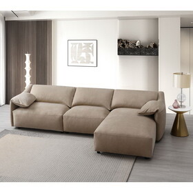 ACME Veata Sectional Sofa, Light Brown Suede LV03090
