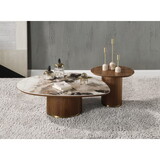 ACME Willene Coffee Table w/Ceramic Top, Ceramic Top & Walnut Finish LV03155