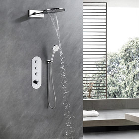 2-Handle 2-Spray High Pressure Shower Faucet in Polished Chrome (Valve Included) M2C-A-98006-C