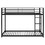 Twin over Twin Metal Bunk Bed, Low Bunk Bed with Ladder, Black MF285535AAB