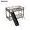 Metal Bunk Bed with Slide, Twin over Twin, Black MF285671AAB