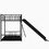 Metal Bunk Bed with Slide, Twin over Twin, Black MF285671AAB
