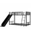 Metal Bunk Bed with Slide, Twin over Twin, Black MF285671AAB