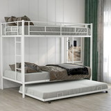 Twin over Twin Bunk Bed with Trundle, White MF286642AAB
