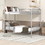 Twin over Twin Metal Bunk Bed,Divided into Two Beds(Silver) MF290257AAN