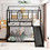 Twin Over Twin Metal Bunk Bed, Metal Housebed with Slide, Three Colors Available. (Black with Black Slide) MF291674AAB