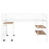 Twin Size Metal Loft Bed with Desk and Shelves,White MF292498AAK