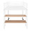 Twin Size Metal Loft Bed with Desk and Shelves,White MF292498AAK