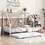 Twin Size Metal House Bed with Trundle, White MF313763AAK