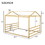 Metal House Shape Platform Bed, Gold, Queen MF314071AAL