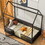 Twin Size Metal House Bed with Fence and Door, Black MF315932AAB