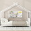 Twin Size Metal House Platform Bed, White MF322835AAK