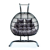 Folding Double Swing Chair with Cushion mmtf-9766Du-A