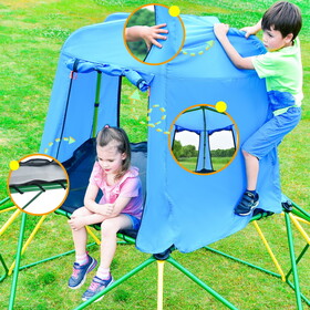 Kids Climbing Dome with Canopy and Playmat - 10 ft Jungle Gym Geometric Playground Dome Climber Play Center, Rust & UV Resistant Steel Supporting 1000 LBS MS292400AAF