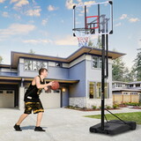 Portable Basketball Hoop & Goal with Vertical Jump Measurement, Outdoor Basketball System with 7.5-10ft Height Adjustment in 44