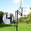 Portable Basketball Hoop & Goal with Vertical Jump Measurement, Outdoor Basketball System with 7.5-10ft Height Adjustment in 44" Backboard for Youth/Audlt, Manual Lifting Basketball Hoop MS295099AAB