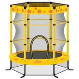 55 inch Kids Trampoline with Safety Enclosure Net, 4.5FT Outdoor Indoor Trampoline for Kids (Yellow) MS311751AAC