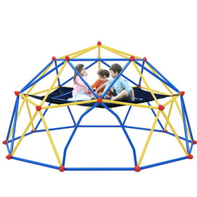 10ft Geometric Dome Climber Play Center, Kids Climbing Dome Tower with Hammock, Rust & UV Resistant Steel Supporting 1000 LBS MS306993AAF