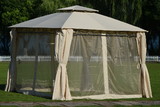 U_Style Quality Double Tiered Grill Canopy, Outdoor BBQ Gazebo Tent with Uv Protection, Beige Mx198523Aaa