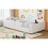 Twin Size Upholstered Platform Bed with Guardrail and Charging Station, White N709P186347K