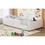 Twin Size Upholstered Platform Bed with Guardrail and Charging Station, White N709P186347K