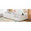 Twin Size Upholstered Platform Bed with Guardrail and Charging Station, White N709P186347K