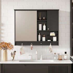 36 inch Wall Mounted Medicine Cabinet, Bathroom Storage Cabinet with Mirror Door and Adjustabl Shelf, Mirror Cabinet for Bathroom N710P254924B