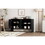 TREXM 4-Door Large Storage Retro Sideboard with Adjustable Shelves and Long Handles for Kitchen, Dining Room and Living Room (Black) N715P190423B