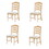 TOPMAX Vintage Traditional 4-Piece Upholstered Dining Chairs, Serrated Dining Backs, Natural N717P170412A