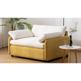 50*43" Oversized Chenille Single Sofa Chair,Wide and Deep Seat Accent Chair,Modern Upholstered Comfy Armchair,Color Blocking Couch Lounge with Pillows for Living Room,Apartment,Bedroom,3 Colors