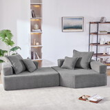 Oversized Modular U Shaped Sectional Sofa,Luxury Boucle Floor Couch Set,Convertible Sleeper Couch,Spacious Foam-Filled Sofa Bed for Living Room,2 PC Free Combination,2 Colors N723S0294E