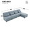 120*61" Oversized Deep Seat Sectional Sofa with Reversible Chaise,Loop Yarn Fabric 5-seat Armless Indoor Furniture,Convertible L-shaped Couch for Living Room,Apartment,3 Colors N723S1018B