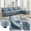 120*61" Oversized Deep Seat Sectional Sofa with Reversible Chaise,Loop Yarn Fabric 5-seat Armless Indoor Furniture,Convertible L-shaped Couch for Living Room,Apartment,3 Colors N723S1018B