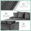 112*64" Corduroy Sectional Sofa with Bluetooth Speakers,L-Shaped Couch with Console,USB Charger,Cup Holders,Storage,Ottoman,Deep and Wide Seat Cloud Sofa for Living Room&Apartment,2 Colors