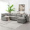 130*65" Modern Modular Cloud Sofa Bed, 6 Seat Chenille Sectional Couch Set with Ottoman,Free Combination,Convertible U Shaped Sleeper Sofa for Living Room, Apartment, 3 Colors N723S9583G