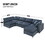 130*65" Modern Modular Cloud Sofa Bed, 6 Seat Chenille Sectional Couch Set with Ottoman,Free Combination,Convertible U Shaped Sleeper Sofa for Living Room, Apartment, 3 Colors N723S9583K