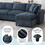 130*65" Modern Modular Cloud Sofa Bed, 6 Seat Chenille Sectional Couch Set with Ottoman,Free Combination,Convertible U Shaped Sleeper Sofa for Living Room, Apartment, 3 Colors N723S9583K