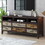 U-Can Retro Distressed Wooden TV Stand for TVs up to 65 inches, Entertainment Center Media Console with 6 Drawers and 3 Shelves for Living room, Brown N724P176487D