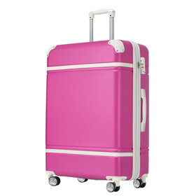 Hardshell Luggage with TSA lock, 24" Expandable Lightweight Suitcase with Spinner Wheels, Single Vintage Luggage,Pink N732P171621H