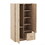 Wooden Wardrobe with Double Doors, Armoire with Hanging Rod, 5 Fixed Shelves, One Storage Drawer,Natural N733S170776D