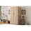 Wooden Wardrobe with Double Doors, Armoire with Hanging Rod, 5 Fixed Shelves, One Storage Drawer,Natural N733S170776D