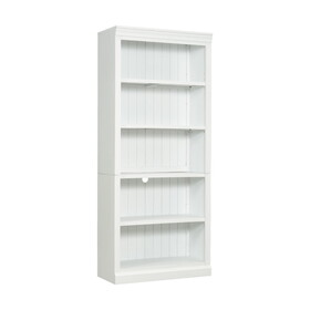 83" Tall Wood Bookcase,5-Tier Home Decor Bookshelves with Adjustable Storage Shelves,Storage Organizer for CDs/Books/Movies,Free Standing Storage Shelves for Living Room,Home Office,White