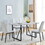 5-piece Dining Table Chairs Set, Rectangular Dining Room Table Set for 4, Modern Dining Table and faux leather Chairs for Kitchen Dining Room, Small Space, GRAY