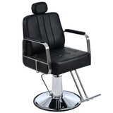 Premium Reclining barber Chair Salon Chair for Hair Stylist with Heavy Duty Hydraulic Pump, 360° Rotation, Tattoo Chair Shampoo Beauty Salon Equipment, Max Load Weight 400 lbs, Black N753P181908B